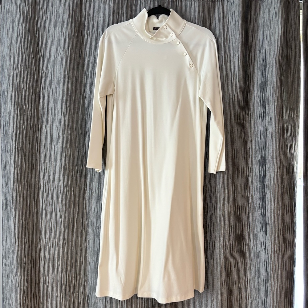 Elegant Cream Long Sleeve Dress - J. McLaughlin size Medium NWT